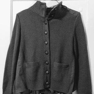 Sacai Charcoal Grey Sweater 100% Wool/Cotton/Silk